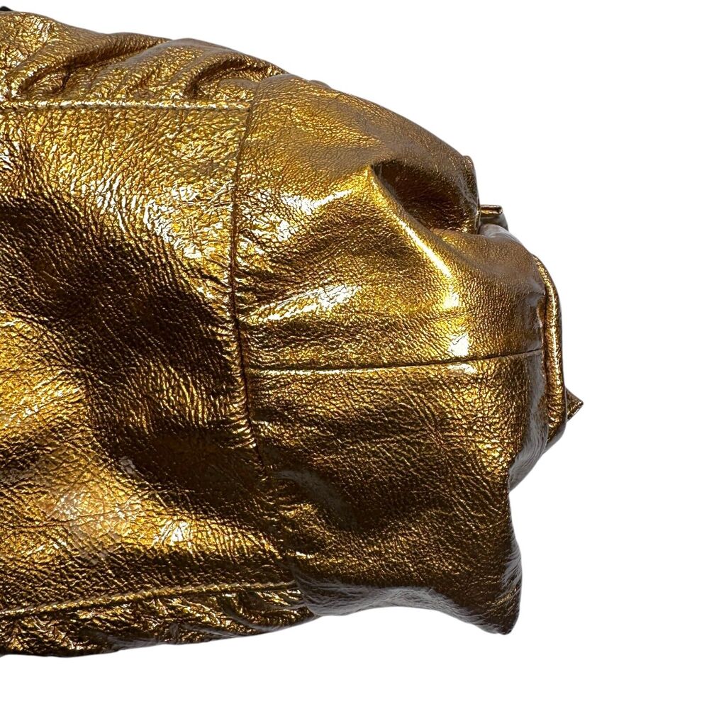 Gucci Hysteria Hand Bag Tom Ford Era Womens Metallic Gold Patent Leather Handbag - Picture 5 of 14